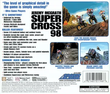 Jeremy McGrath Supercross 98 (US) box cover back